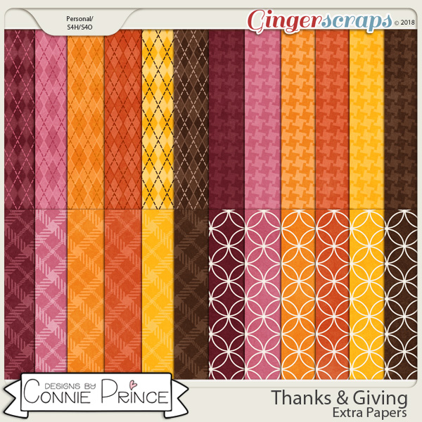 Thanks & Giving - Extra Papers by Connie Prince