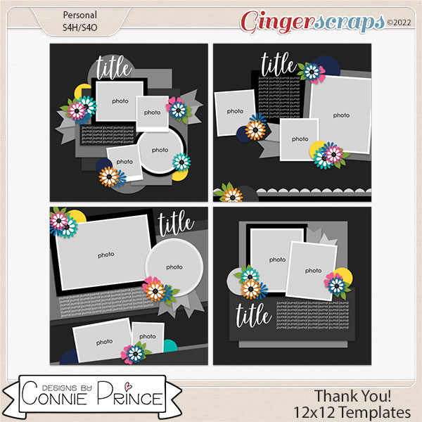 Thank You 12x12 Templates by Connie Prince (CU Ok)