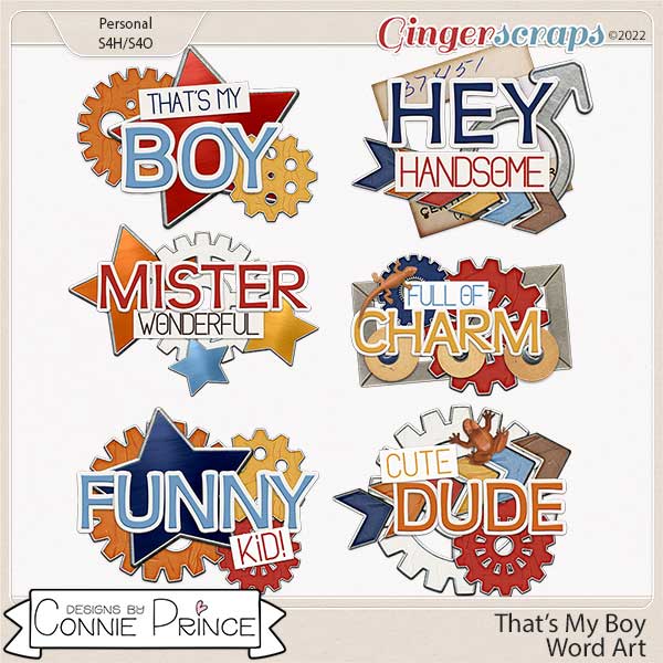 That's My Boy - Word Art Pack by Connie Prince