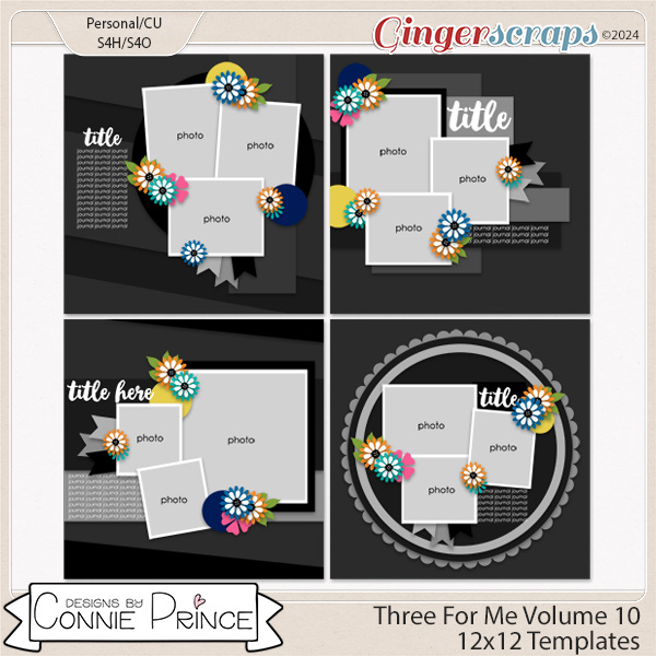 Three For Me Volume 10 - 12x12 Temps (CU Ok) by Connie Prince