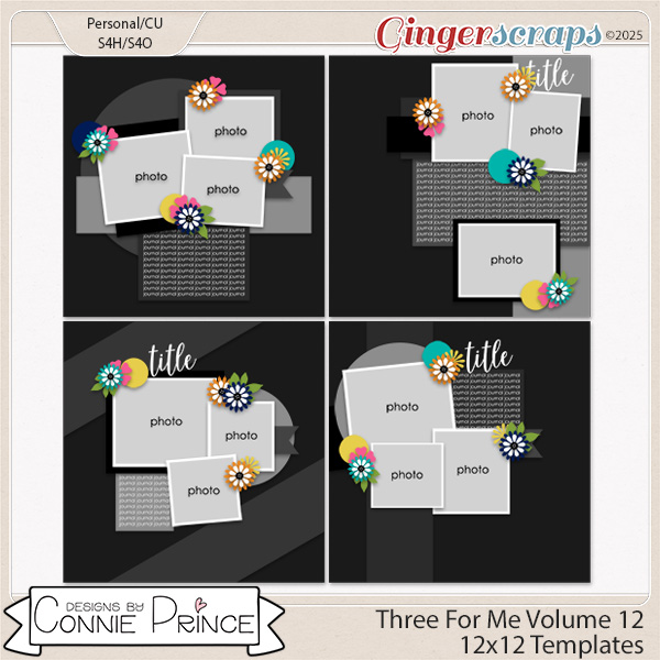 Three For Me Volume 12 - 12x12 Temps (CU Ok) by Connie Prince