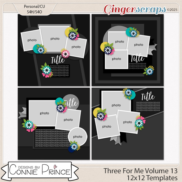 Three For Me Volume 13 - 12x12 Temps (CU Ok) by Connie Prince