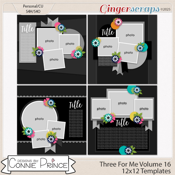 Three For Me Volume 16 - 12x12 Temps (CU Ok) by Connie Prince
