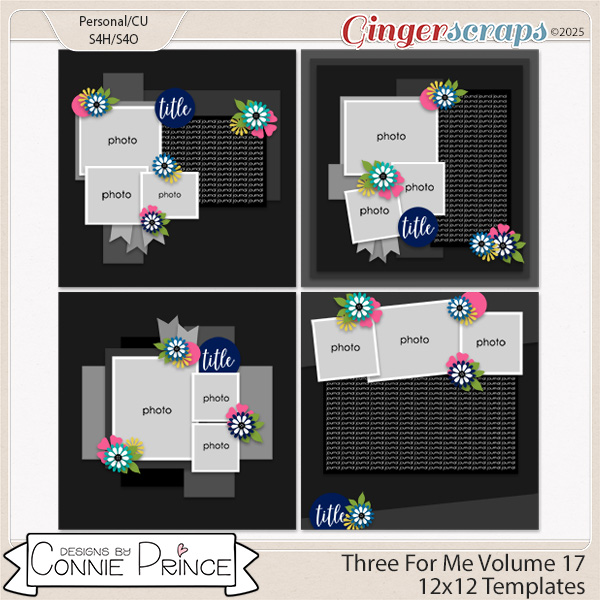 Three For Me Volume 17 - 12x12 Temps (CU Ok) by Connie Prince