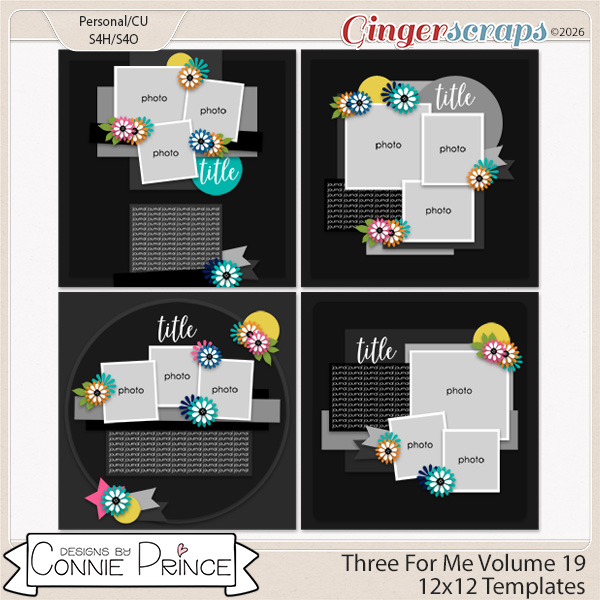 Three For Me Volume 19 - 12x12 Temps (CU Ok) by Connie Prince