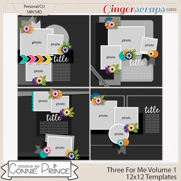 Three For Me Volume  1 - 12x12 Temps (CU Ok) by Connie Prince