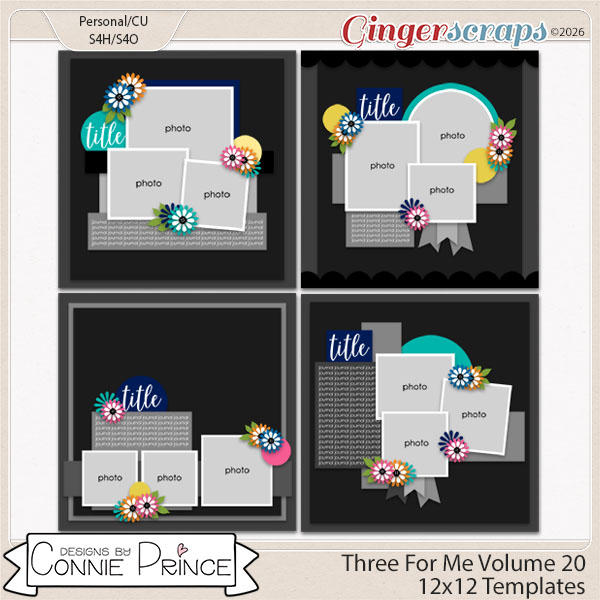Three For Me Volume 20 - 12x12 Temps (CU Ok) by Connie Prince