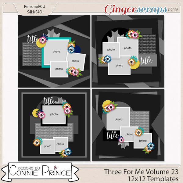 Three For Me Volume 23 - 12x12 Temps (CU Ok) by Connie Prince