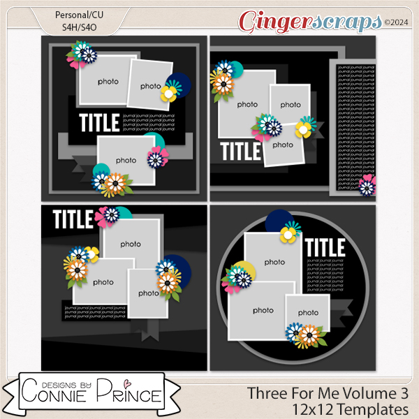 Three For Me Volume 3  - 12x12 Temps (CU Ok) by Connie Prince