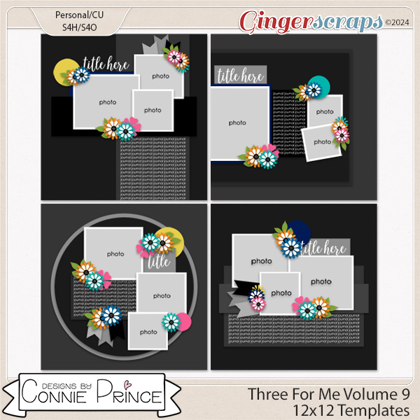 Three For Me Volume 9  - 12x12 Temps (CU Ok) by Connie Prince