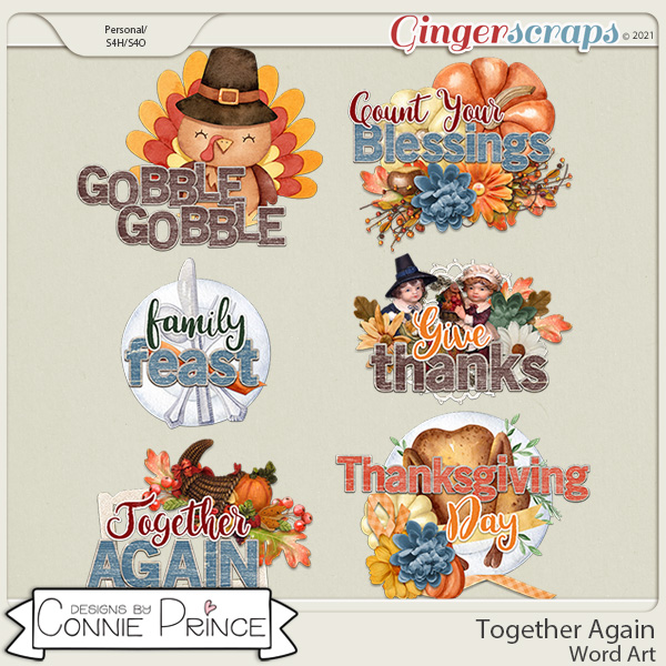 Together Again  - Word Art Pack by Connie Prince