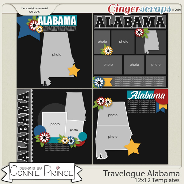 Travelogue Alabama - 12x12 Temps (CU Ok) by Connie Prince