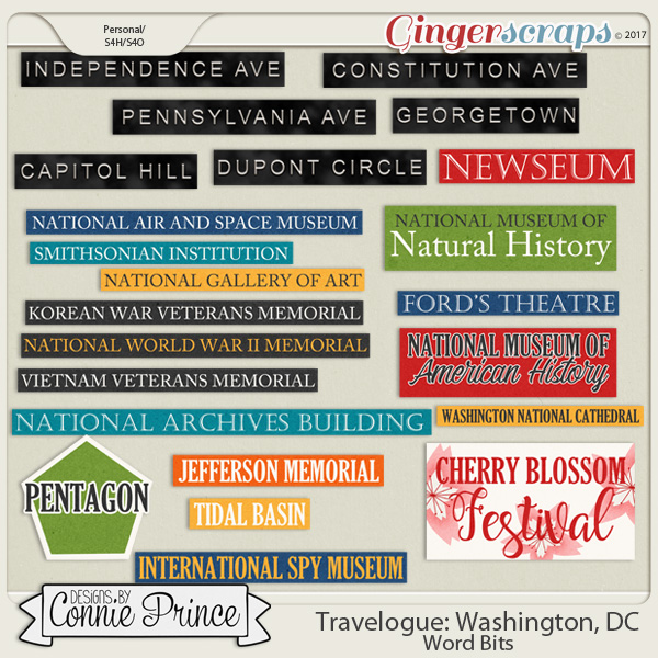Travelogue Washington, DC - Word Bits