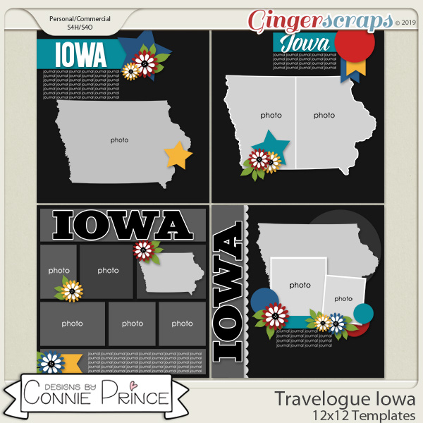 Travelogue Iowa - 12x12 Temps (CU Ok) by Connie Prince