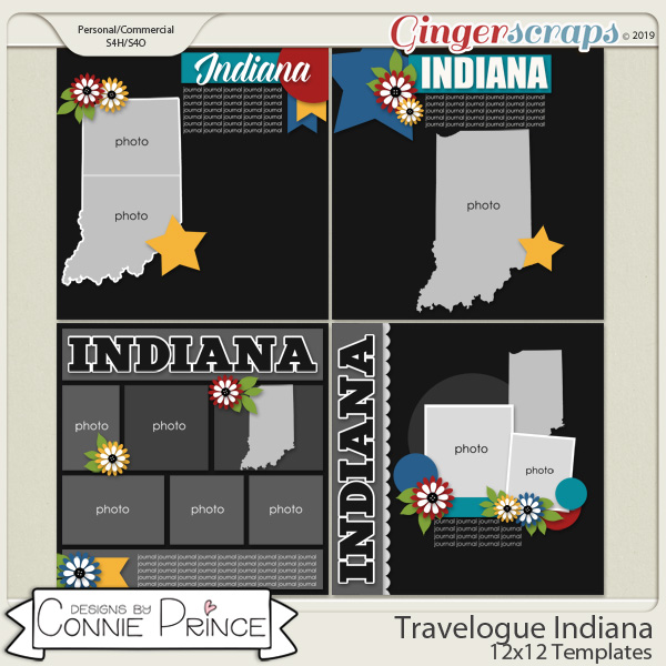 Travelogue Indiana - 12x12 Temps (CU Ok) by Connie Prince