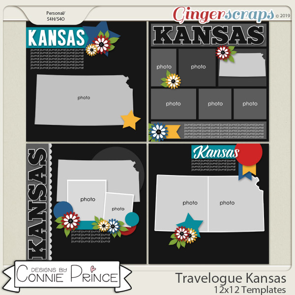 Travelogue Kansas - 12x12 Temps (CU Ok) by Connie Prince
