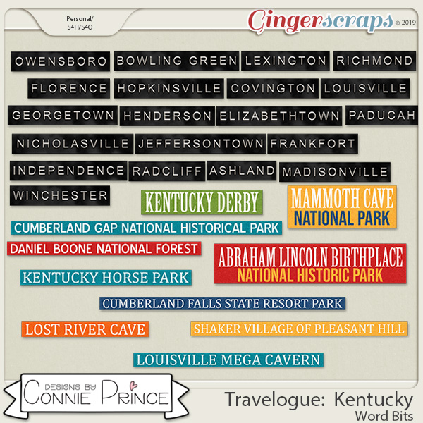 Travelogue Kentucky - Word Bits by Connie Prince