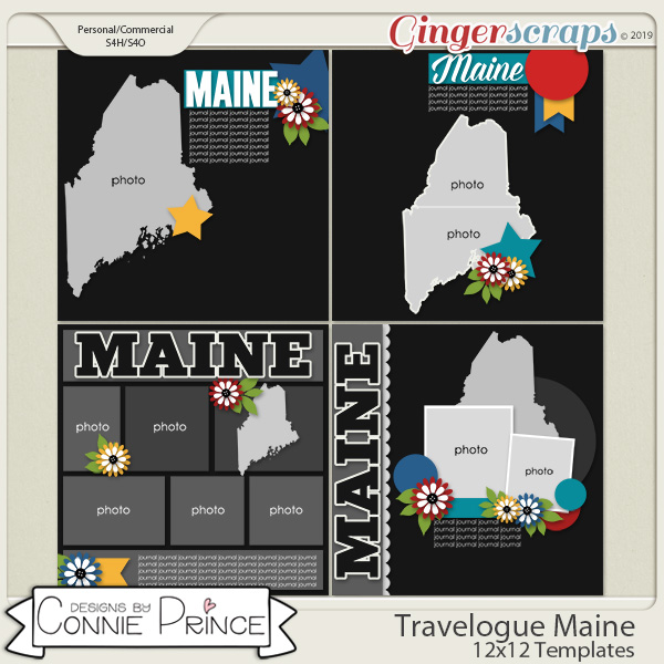 Travelogue Maine - 12x12 Temps (CU Ok) by Connie Prince