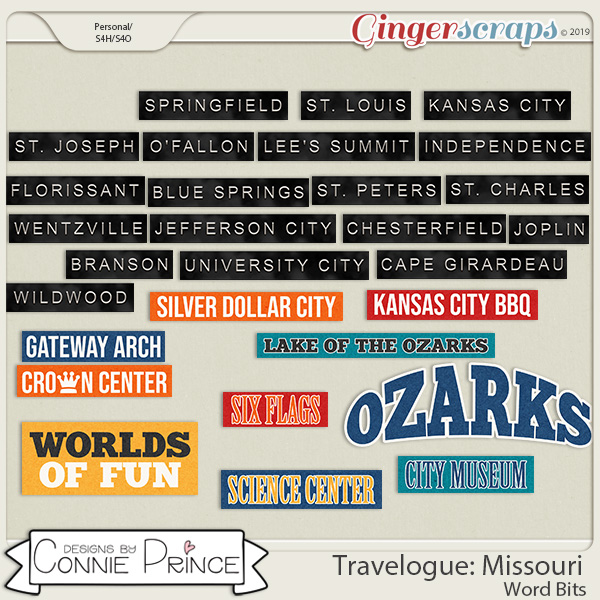 Travelogue Missouri - Word Bits by Connie Prince