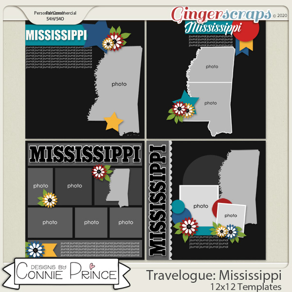 Travelogue Mississippi - 12x12 Temps (CU Ok) by Connie Prince