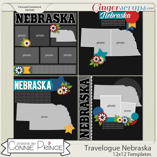 Travelogue Nebraska - 12x12 Temps (CU Ok) by Connie Prince