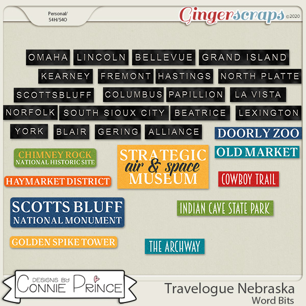 Travelogue Nebraska - Word Bits by Connie Prince