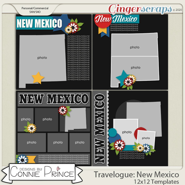 Travelogue New Mexico - 12x12 Temps (CU Ok) by Connie Prince