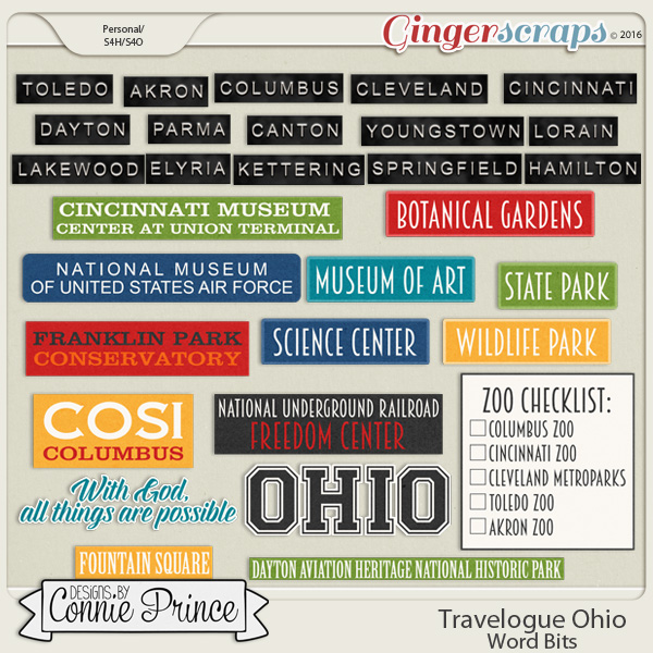 Travelogue Ohio - Word Bits