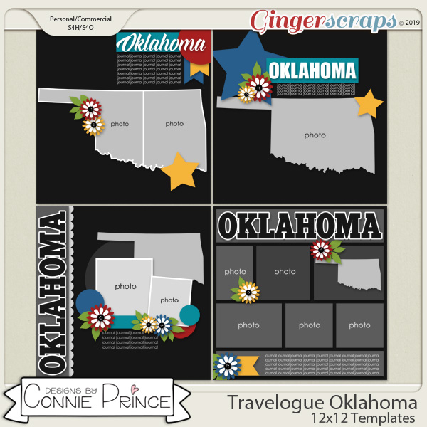 Travelogue Oklahoma - 12x12 Temps (CU Ok) by Connie Prince