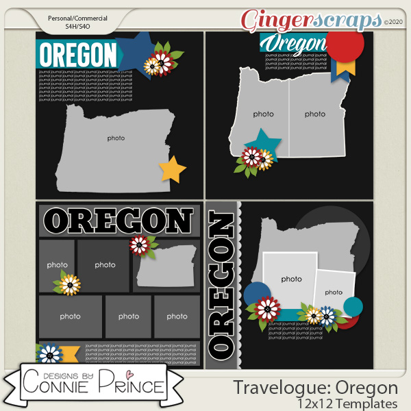 Travelogue Oregon - 12x12 Temps (CU Ok) by Connie Prince