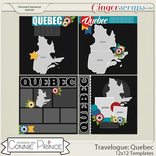 Travelogue Quebec Canada - 12x12 Temps (CU Ok) by Connie Prince