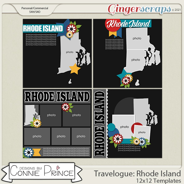 Travelogue Rhode Island - 12x12 Temps (CU Ok) by Connie Prince