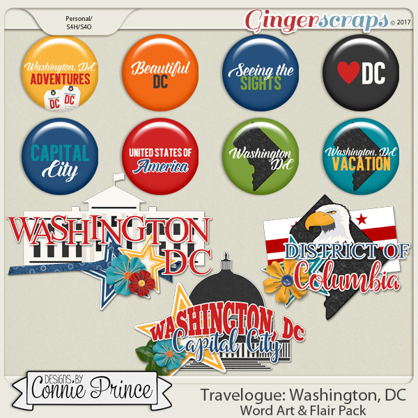 Travelogue Washington, DC - Word Art & Flair Pack