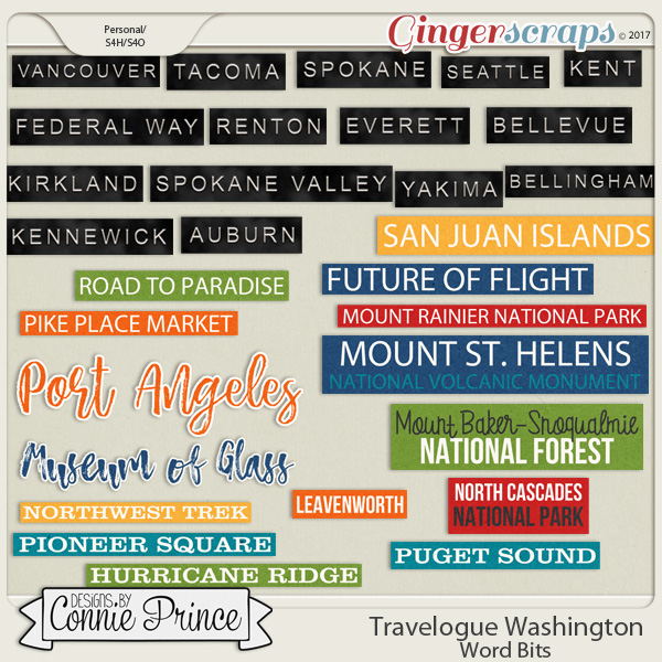 Travelogue Washington - Word Bits