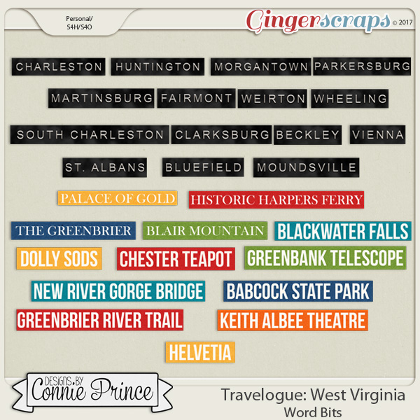 Travelogue West Virginia - Word Bits