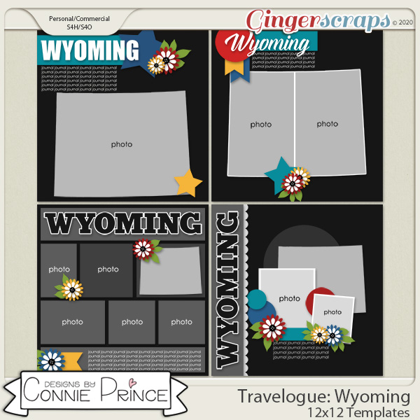 Travelogue Wyoming - 12x12 Temps (CU Ok) by Connie Prince