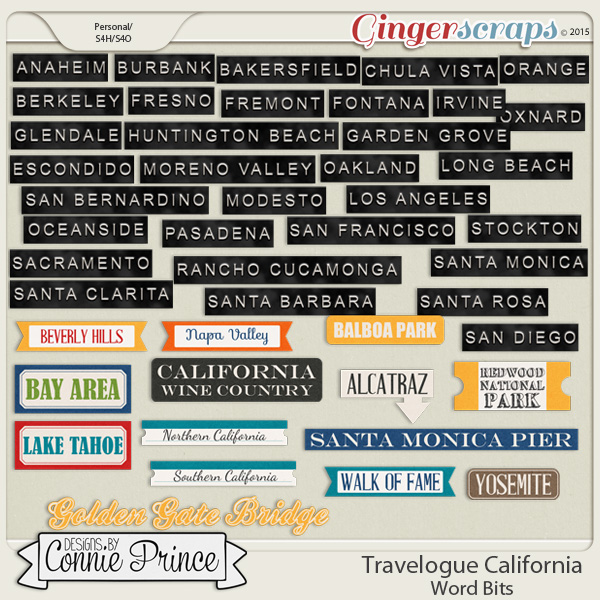 Travelogue California - Word Bits