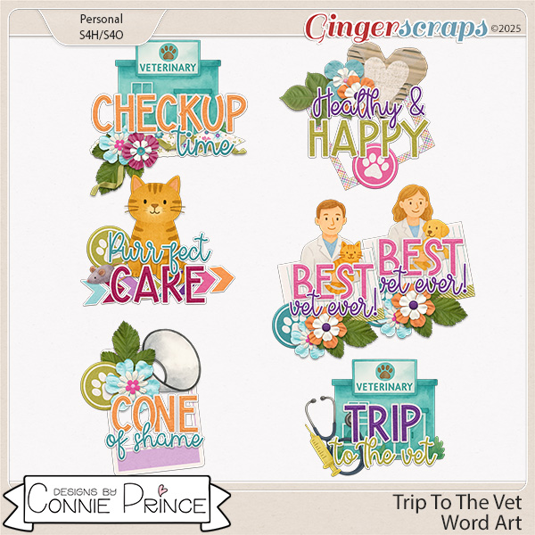 Trip To The Vet - Word Art Pack by Connie Prince