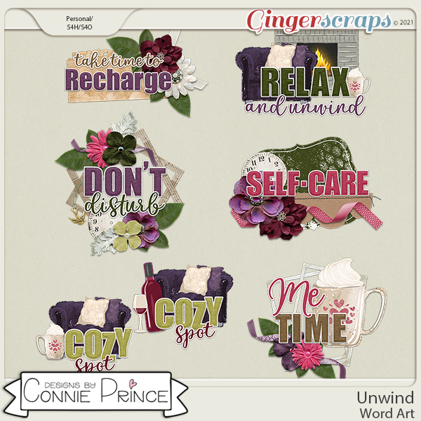 Unwind  - Word Art Pack by Connie Prince