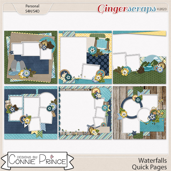 Waterfalls - Pack Quick Pages by Connie Prince