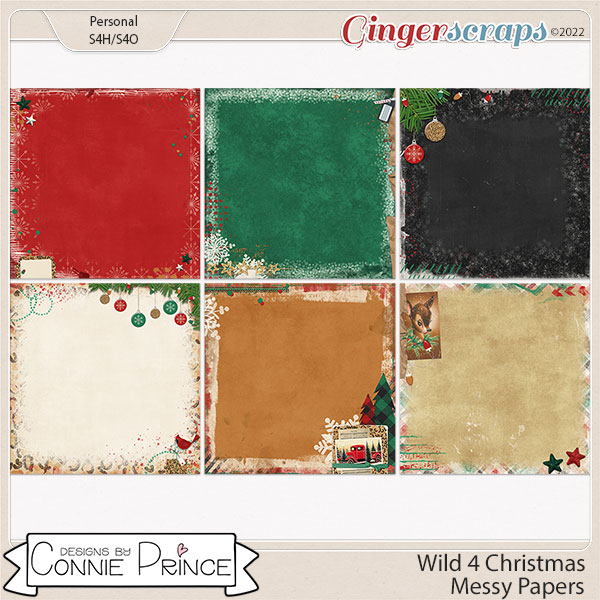 Wild 4 Christmas - Messy Papers by Connie Prince