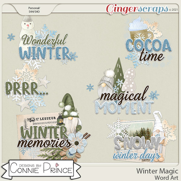 Winter Magic  - Word Art Pack by Connie Prince