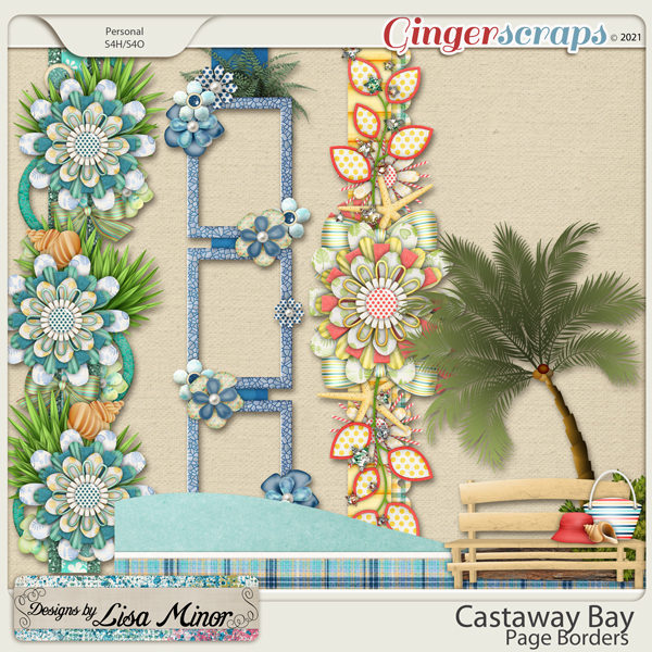 Castaway Bay Page Borders from Designs by Lisa Minor