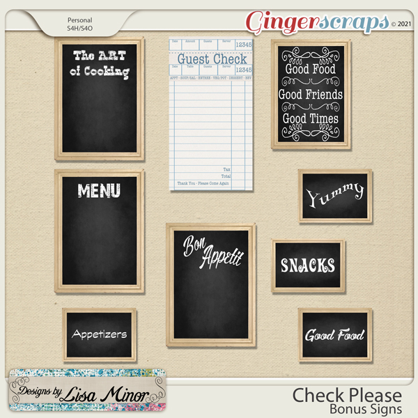 Check Please BONUS Signs from Designs by Lisa Minor