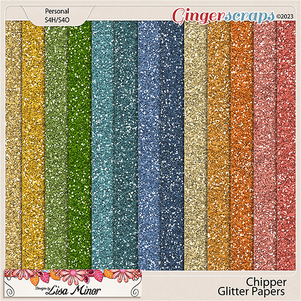 Chipper Glitter Papers from Designs by Lisa Minor