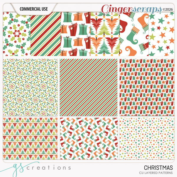 Christmas Layered Patterns (CU) by GS Creations