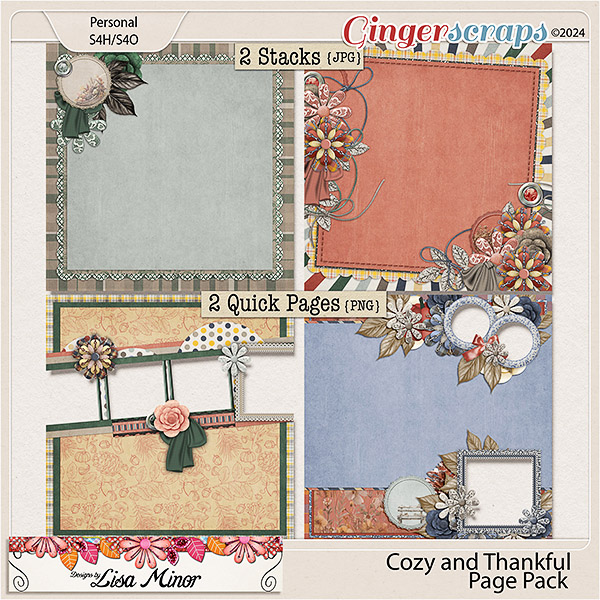 Cozy and Thankful Page Pack from Designs by Lisa Minor