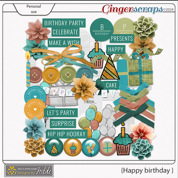 Happy birthday element pack by Desings by Hilde