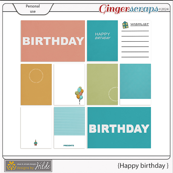 Happy birthday journaling cards by Designed by Hilde