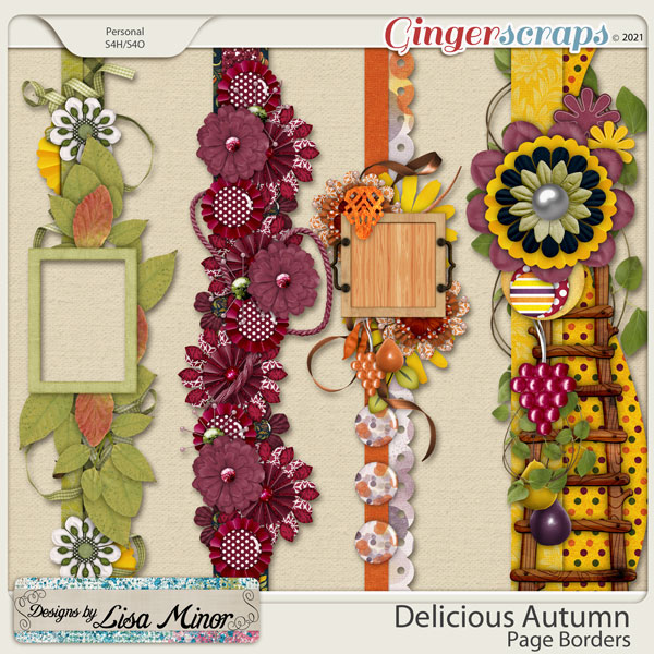 Delicious Autumn Page Borders from Designs by Lisa Minor